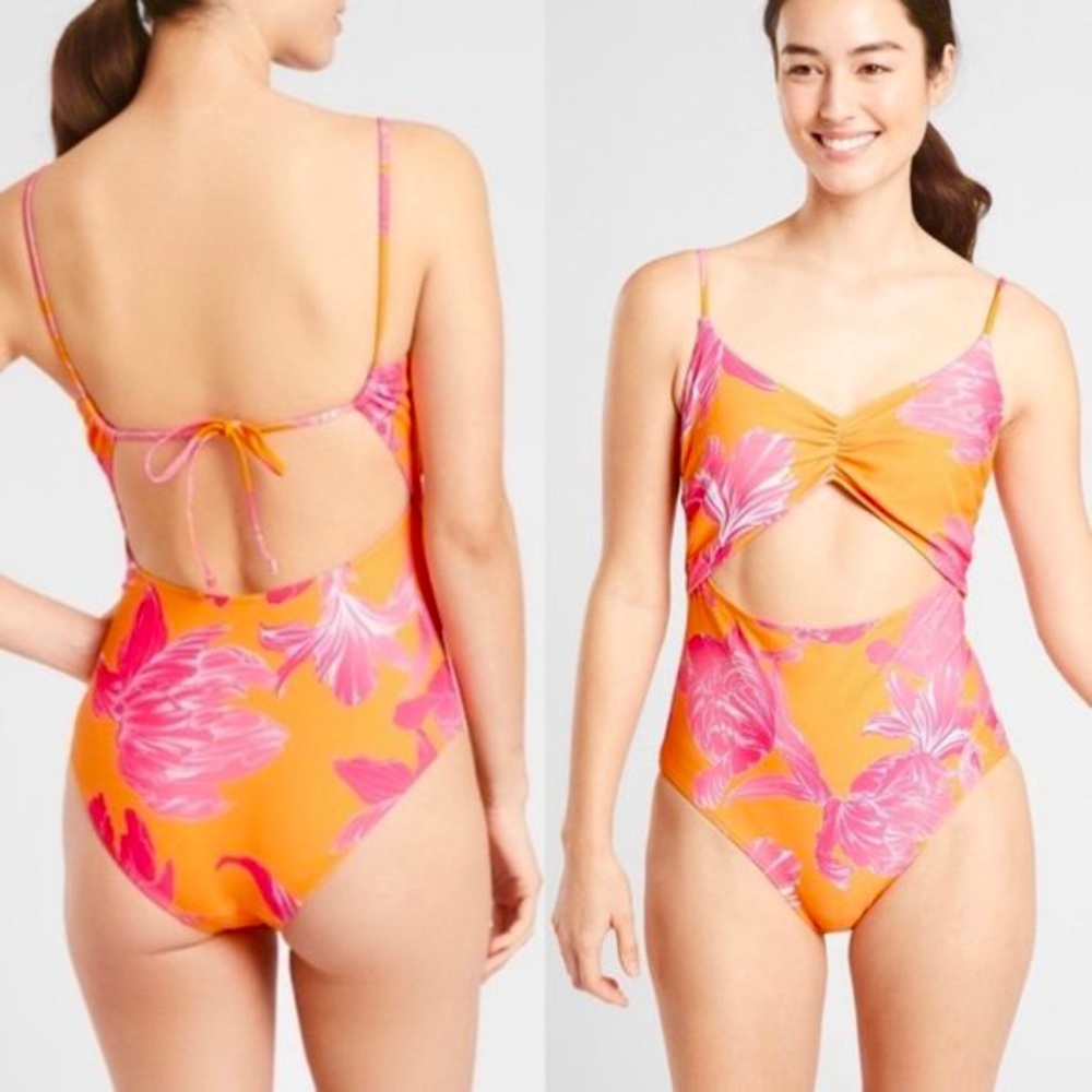 Athleta Kailua Floral Cutout Swimsuit